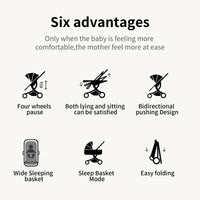 Poussette bébé 3 en 1 poussette légère pour nouveau-nés voyage pliable bébé voitures infantile poussette landau siège auto bébé