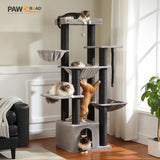 Gros arbre à chat pour chats de grande taille tour à chat robuste avec plusieurs niveaux maison à chat arbre d'escalade avec hamac 11 poteaux en Sisal grand perche