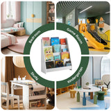 SoBuy KMB32 Bibliothèque pour enfants Étagère pour enfants Support pour journaux avec 4 étagères Étagère de rangement pour enfants Blanc