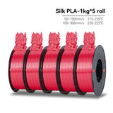 KEEPANG – Filament d'imprimante 3D PLA en soie, 5KG, Filaments de couleurs simples/doubles/Triples, 2.2LBS, 1KG/rouleau, 1.75mm ± 0.02MM, matériau d'impression 3D