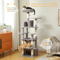 Grand arbre et tour pour chats d'intérieur, avec postes à gratter recouvertes de Sisal, hamac spacieux, perchoirs rembourrés et condos, jouets pour chats