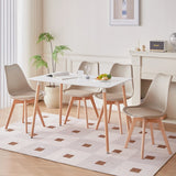 Un ensemble de 6 chaises de salle à manger médiévales nordiques, siège rembourré en PU, pieds en bois de hêtre, chaises de bureau pour salle à manger, chambre à coucher, balcon, Restaurant