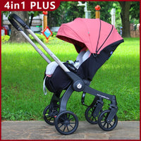 STOCK ue 4in1 bébé poussette bidirectionnelle multifonctionnelle nouveau-né bébé poussette 3in1 pliable panier type siège léger voyage landau