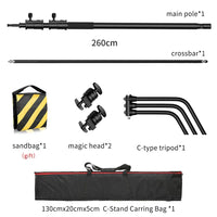 SH-Support d'éclairage RapDuty C en acier inoxydable, support de photographie, bras de maintien, 260cm, 107cm, recommandé Max, liquimanquer, un cadeau