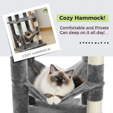 Grand arbre à chat pour grands chats d'intérieur, tour de chat haute pour gros chats avec hamac super grand, arbres grimpant pour chats avec tire à gratter