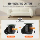 SucceBuy Lot de 4 roulettes pivotantes robustes avec poignée et pieds réglables en hauteur pour établi ou machine