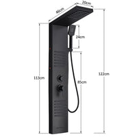 Panneau de douche LED noir, système de tour, cascade de pluie, colonne de douche, Massage hydroélectricité, corps Spa, bain-douche, mélangeur de robinet