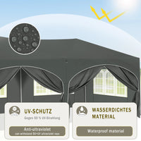 WOLTU Gazebo de pavillon pliant réglable 3x6m avec 6 parois latérales Tente de fête de protection UV étanche avec sac de transport pour pique-nique