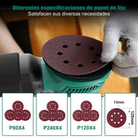 HYCHIKA 300W ponceuse orbitale aléatoire avec 12 pièces papier de verre 6 vitesses 230V ponceuse pour outils de polissage du bois et du métal
