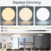 MARPOU LED plafonnier 80W 50W moderne Dimmable lampe intelligente avec télécommande plafonnier pour salon salle de bain cuisine