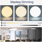 MARPOU LED plafonnier 80W 50W moderne Dimmable lampe intelligente avec télécommande plafonnier pour salon salle de bain cuisine