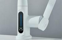 Robinet de lavabo à affichage numérique de température de cascade, pulvérisateur à jet de levage vers le bas, mélangeur d'évier d'eau chaude et froide, robinet de lavage pour salle de bains