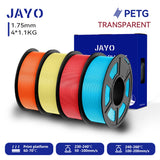 Filament PETG JAYO pour imprimante 3D FDM, 2 bobines de 1,75 mm, enroulement soigné, 2,2 kg/lot