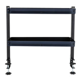 Étagère de bureau à pince, organisateur d'étagères d'angle à 2 niveaux, au-dessus ou sous la table, noir