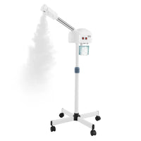 Vaporisateur facial à l'ozone 750 ml, hauteur réglable, rotation à 360°, appareil de soin du visage mobile pour salon de beauté et spa, blanc/noir