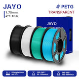 Filament PETG JAYO pour imprimante 3D FDM, 2 bobines de 1,75 mm, enroulement soigné, 2,2 kg/lot