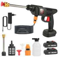 Pistolet de lavage auto haute pression sans fil 200 W 50 bars avec générateur de mousse et jet d'eau pour machine à laver les voitures