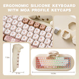Clavier de jeu sans fil YUNZII C68, clavier mécanique RVB personnalisé Hi-Fi Cute Cat, Silicone 65% échange à chaud ergonomique Kitty Keeb