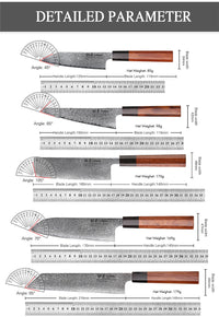 Couteau de chef japonais TURWHO forgé à la main, en acier damassé, couteau de cuisine Santoku, couteau à sashimi, couteau à pain, outil de cuisine utilitaire à lame artisanale