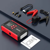 Démarreur de voiture avec compresseur d'air 26800mA/21800mAh, batterie externe, gonfleur de pneus numérique 12V