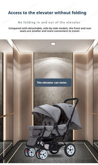 STOCK ue poussettes jumeaux Double enfants deux sièges poussettes chariot pliable vente en gros bébé poussette sièges avant et arrière