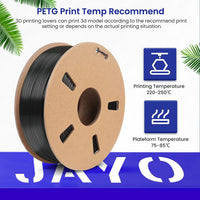 JAYO Filament d'imprimante 3D PETG / PLA / PLA PLUS 1.75mm 2.2 KG 100% matériaux d'impression 3D non toxiques sans bulle pour imprimante 3D