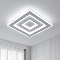 Plafonnier carré moderne à LED blanche, plafonnier LED en acrylique 42W pour chambre à coucher, salon, couloir, salle de bain, cuisine