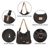 Sac à main KONO pour femme, sac à dos en toile, grand modèle, antivol, sac bandoulière multifonctionnel