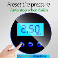 Gonfleur de pneus numérique portable 12 volts CC pour voiture, compresseur d'air 150 PSI pour voitures, motos et vélos