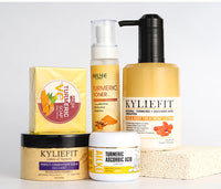 Coffret de soins pour la peau au curcuma bio AILKE : réduit l’acné, nettoie la peau, exfolie, éclaircit le teint, unifie le teint et améliore l’hydratation des peaux sèches.