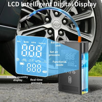 Démarreur portable avec pompe à air, démarreur de batterie de voiture 3000 A, compresseur d'air 150 PSI, gonfleur de pneus, lampe LED