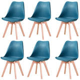 Un ensemble de 6 chaises de salle à manger médiévales nordiques, siège rembourré en PU, pieds en bois de hêtre, chaises de bureau pour salle à manger, chambre à coucher, balcon, Restaurant
