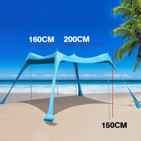 Auvent de plage familial 3x3, tente de plage extérieure pliable, grand abri solaire, tente de camping, tente coupe-vent pour la plage