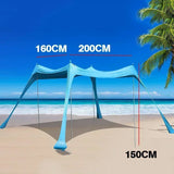 Auvent de plage familial 3x3, tente de plage extérieure pliable, grand abri solaire, tente de camping, tente coupe-vent pour la plage