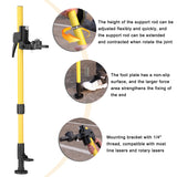 Perche télescopique de 4,2 m max. pour niveau à bulle, en alliage d'aluminium, réglable en hauteur, avec support extensible pour niveau laser 1/4'' et 5/8''.