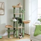 Grand arbre à chat pour grands chats d'intérieur, tour de chat haute pour gros chats avec hamac super grand, arbres grimpant pour chats avec tire à gratter