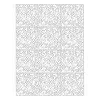 Panneau d'écran en PVC avec papillon, fleur, oiseau, fleurs creuses, 40x40cm, 12 pièces