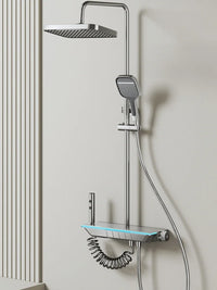 HOfraîchement-Système de douche avec lumières, ensemble de douche en verre du Guatemala, affichage numérique, ensemble de douche de centre commercial en cuivre