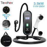 Teschev – chargeur EV 3,5 kw, Type 2, connecteur IEC 62196, 16a, 1 phase, Type 1, SAEJ1772, boîte murale, Station de recharge pour véhicule électrique