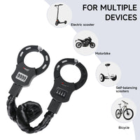 Antivol de type menottes pour trottinette électrique, antivol de vélo, cadenas à code enroulé et sécurisé, accessoires pour trottinettes électriques, poussettes, motos et vélos
