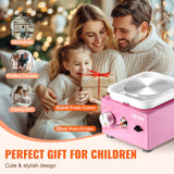 SucceBuy Mini roue de poterie 0-320 tr/min vitesse réglable bassin détachable 2,56 pouces/3,94 pouces 2 platines Art artisanat travail maison bricolage rose