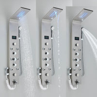 Robinet de douche à lumière LED noire, salle de bains, SPA, Jet de Massage, système de colonne de douche, cascade, panneau de douche de pluie, robinet pulvérisateur de Bidet