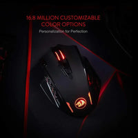 Souris gaming optique Redragon M913, 16 000 DPI, filaire 2,4 GHz et sans fil RGB, 16 boutons programmables, noir et blanc