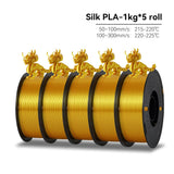 KEEPANG – Filament d'imprimante 3D PLA en soie, 5KG, Filaments de couleurs simples/doubles/Triples, 2.2LBS, 1KG/rouleau, 1.75mm ± 0.02MM, matériau d'impression 3D