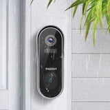 Sonnette vidéo intelligente WiFi TMEZON 1080p rechargeable avec carillon, alarme infrarouge et caméra de sécurité sans fil, compatible avec l'application CloudEdge.