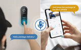 Sonnette vidéo intelligente WiFi TMEZON 1080p rechargeable avec carillon, alarme infrarouge et caméra de sécurité sans fil, compatible avec l'application CloudEdge.