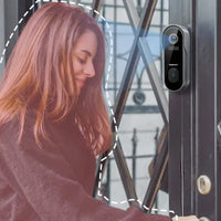 Sonnette vidéo intelligente WiFi TMEZON 1080p rechargeable avec carillon, alarme infrarouge et caméra de sécurité sans fil, compatible avec l'application CloudEdge.