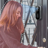 Sonnette vidéo intelligente WiFi TMEZON 1080p rechargeable avec carillon, alarme infrarouge et caméra de sécurité sans fil, compatible avec l'application CloudEdge.