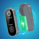 Sonnette vidéo intelligente WiFi TMEZON 1080p rechargeable avec carillon, alarme infrarouge et caméra de sécurité sans fil, compatible avec l'application CloudEdge.