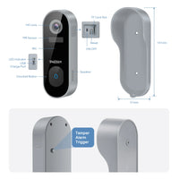 Sonnette vidéo intelligente WiFi TMEZON 1080p rechargeable avec carillon, alarme infrarouge et caméra de sécurité sans fil, compatible avec l'application CloudEdge.
